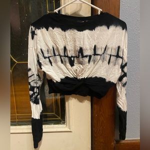 Mono B Crop Tie Dye Long Sleeve Shirt